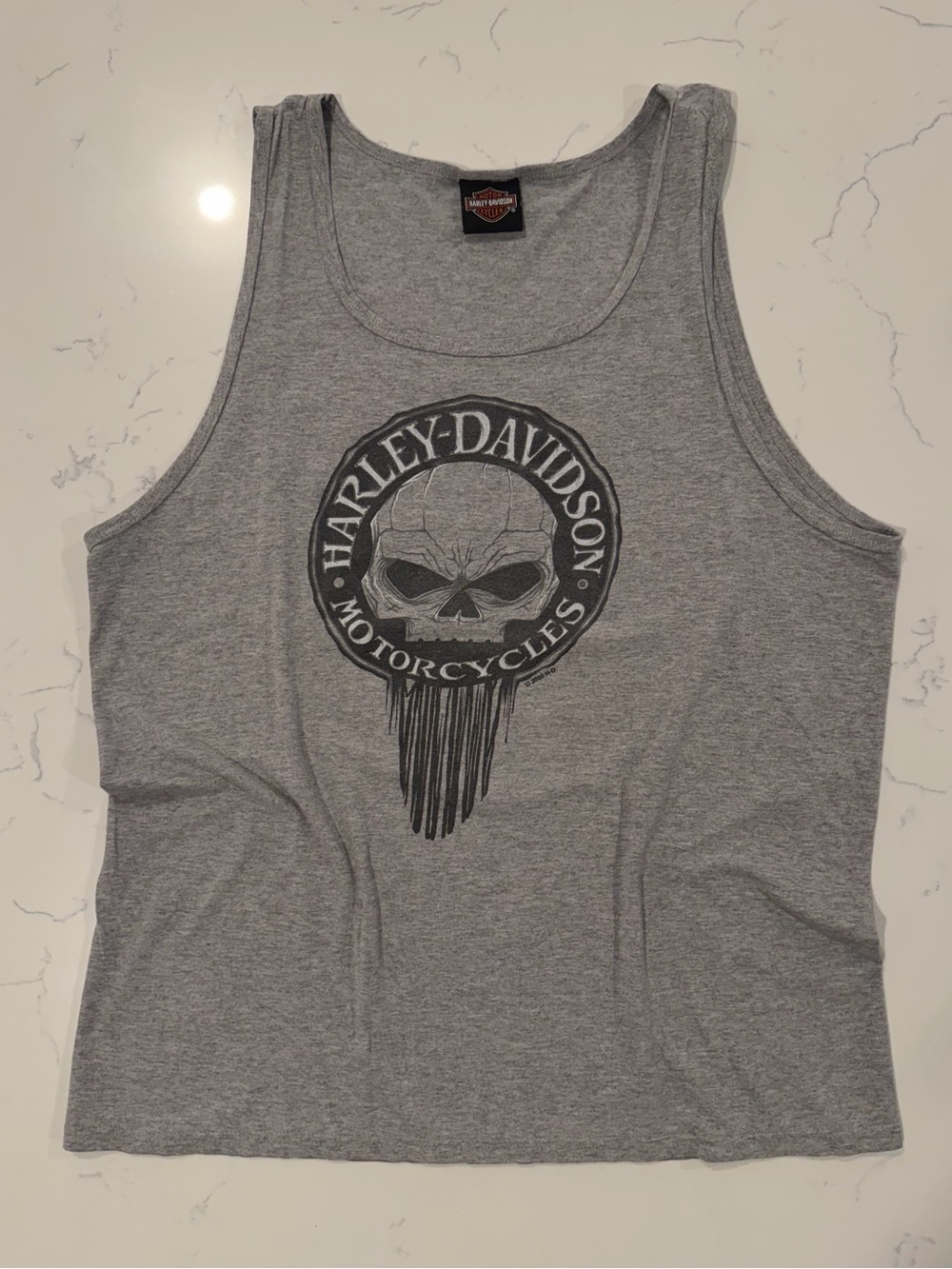 Harley-Davidson Skull Tank Top Gray Destination Silverdale WA Men’s Large
